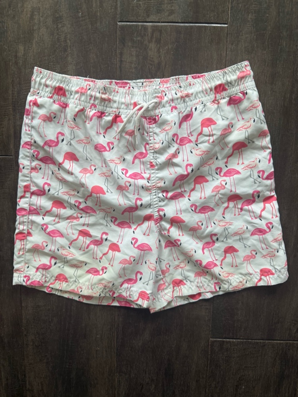 Janie and Jack Boys Flamingo Swimsuit Pink and White Fully Lined Size 10